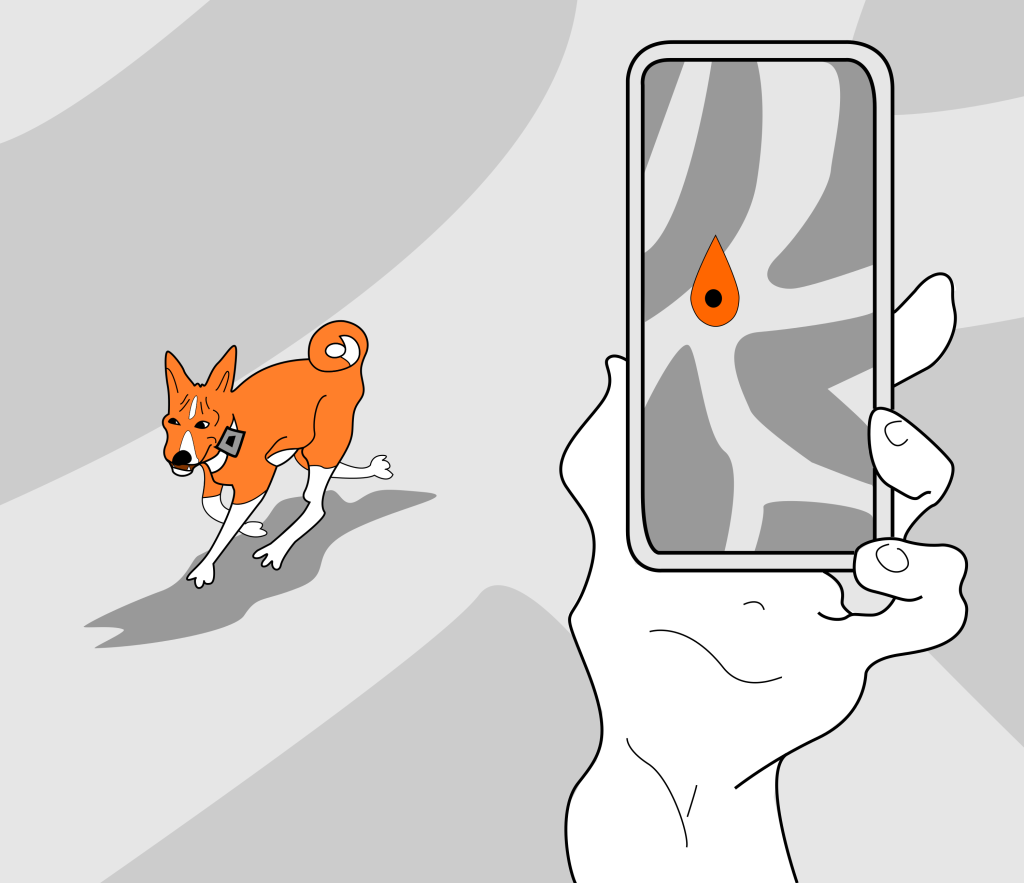 Illustrazione tracker gps per cani